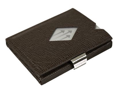 Kožená peňaženka EXENTRI mozaiková, tmavohnedá RFID block