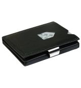 Kožená peňaženka EXENTRI, čierna RFID block