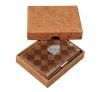 Kožená peňaženka EXENTRI šachovnicová, piesková RFID block