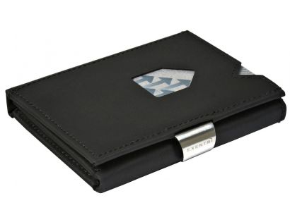 Kožená peňaženka EXENTRI nubuková, čierna RFID block